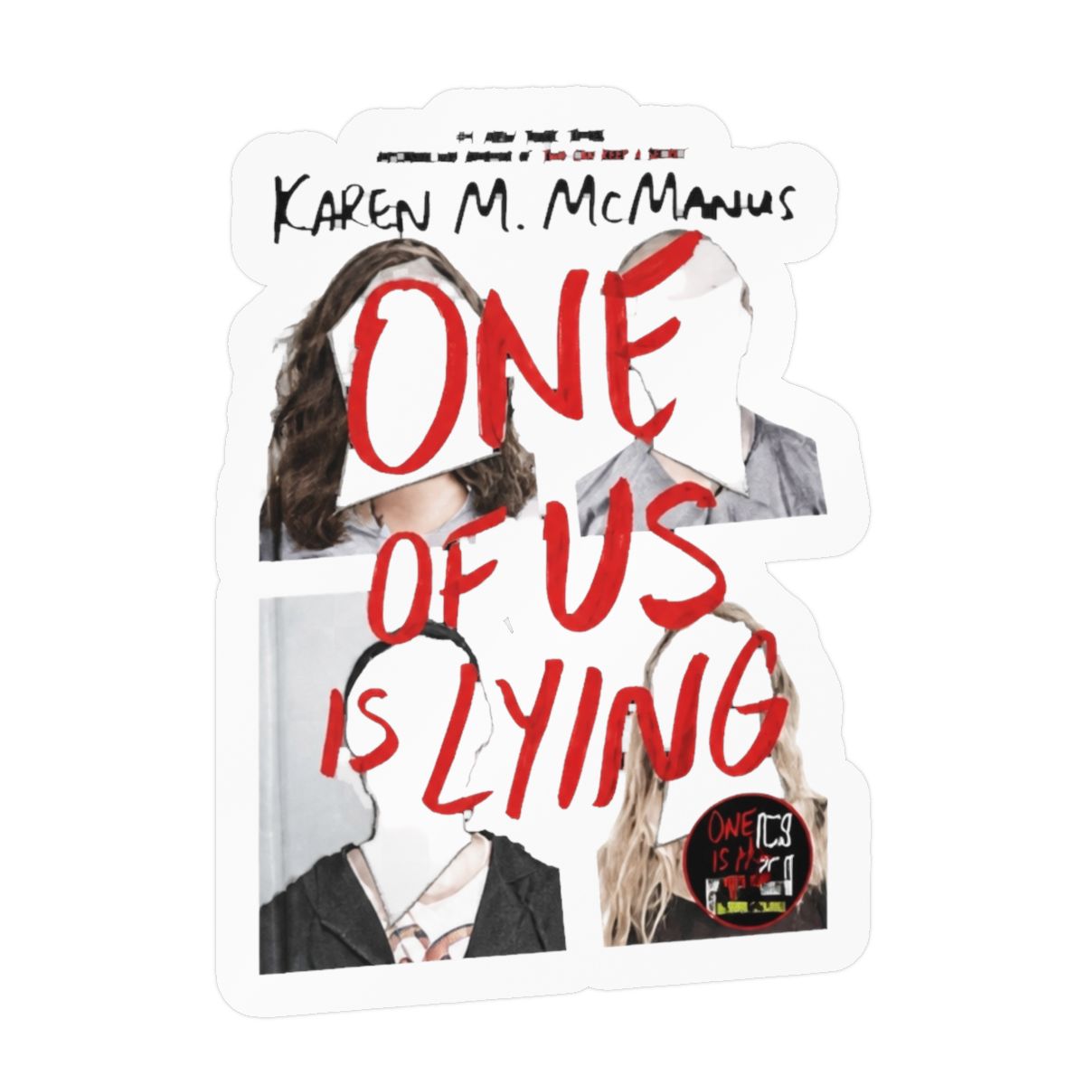One of Us is Lying Book Stack Sticker | Gift Laptop Decal Planner Waterproof Stickers Books Bookish YA Mystery Karen M. Mcmanus